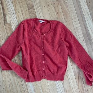 Orange cashmere cropped sweater